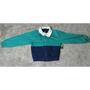 Ivy Club Classics Multi Color Bomber Jacket 80s 90s Retro Casual Outerwear M NWT